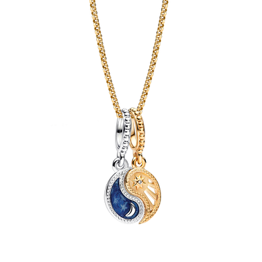 Sun & Moon Dangle Charm and Necklace Set