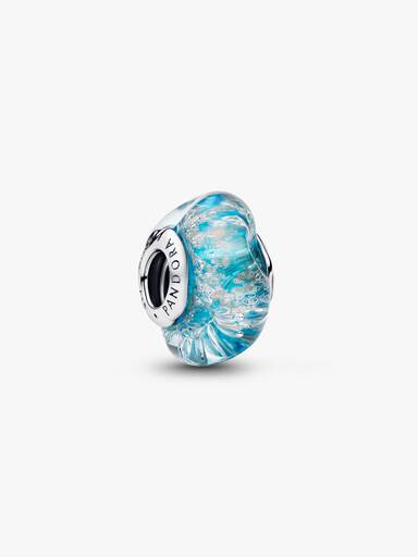 Turquoise Murano Glass & Glitter Charm