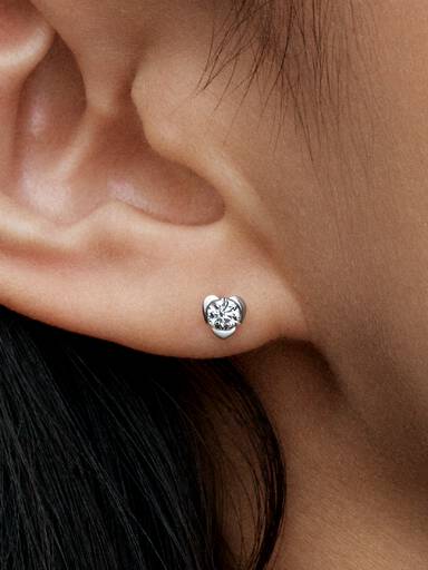 Pandora Talisman Lab-Grown Diamond Heart Earrings