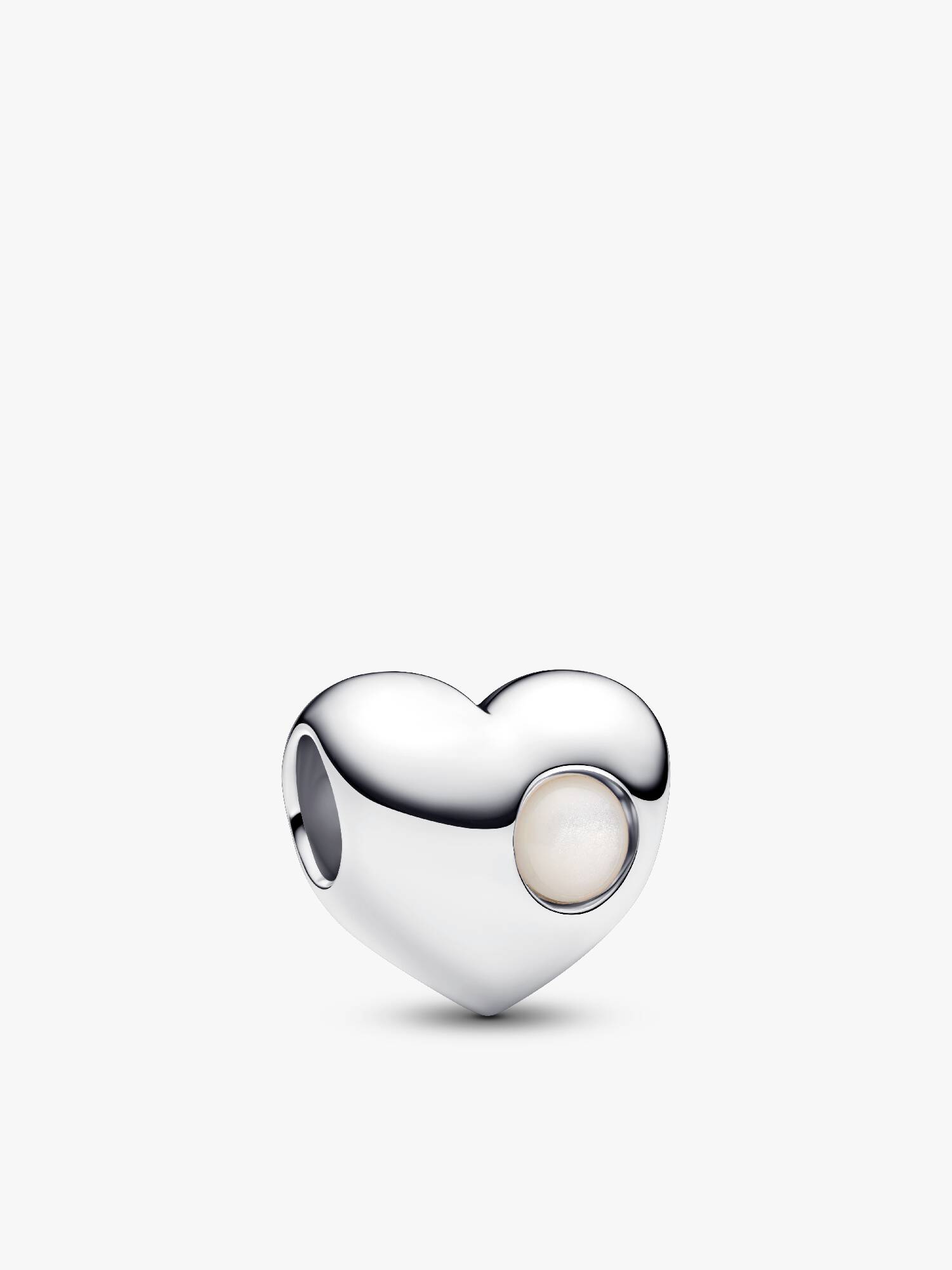 Engravable June Mother of Pearl Birthstone Heart Charm