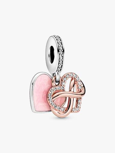 Sparkling Infinity Heart Dangle Charm