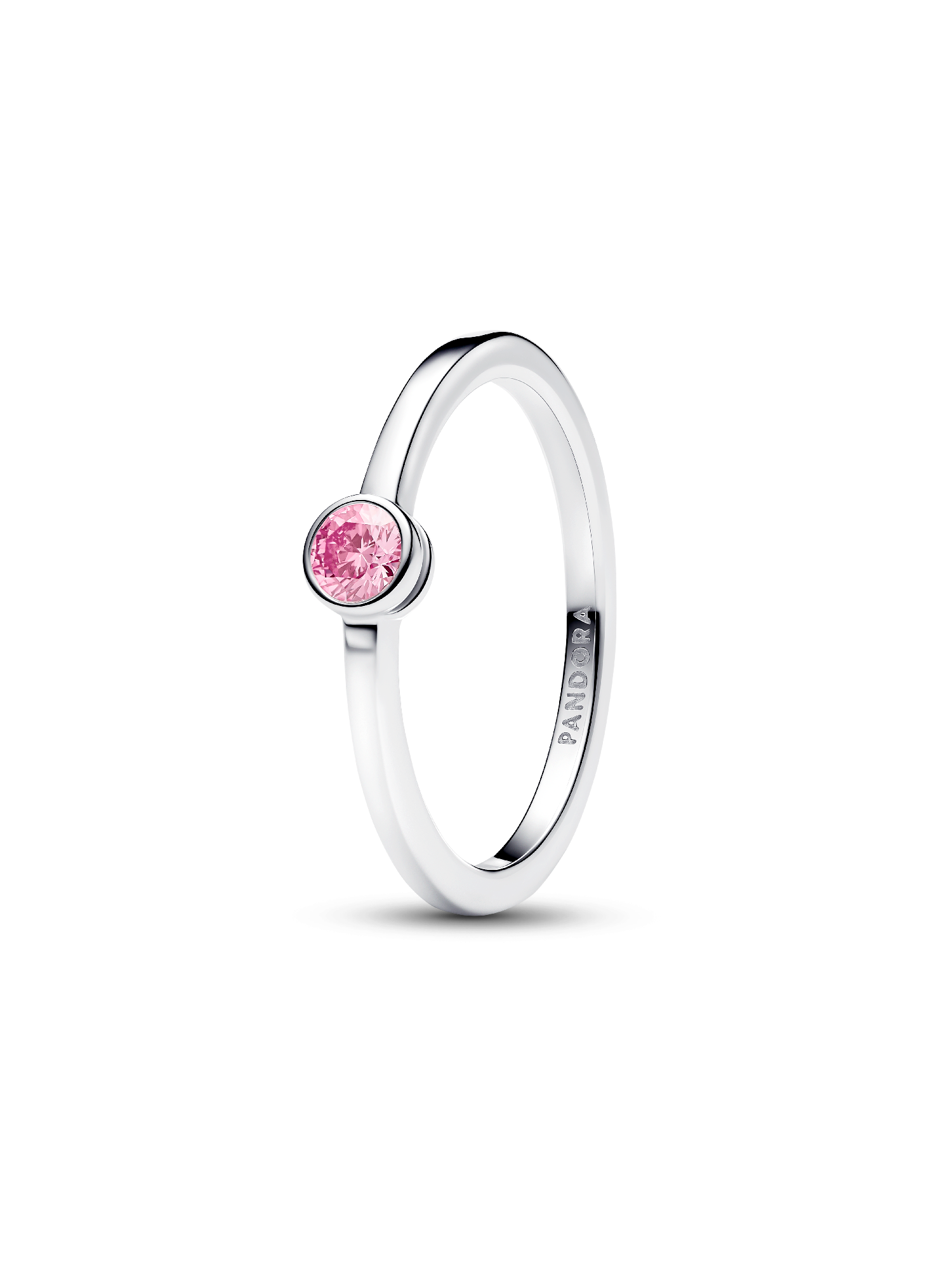 Pandora Era Bezel Sterling Silver Pink Lab-grown Diamond Ring