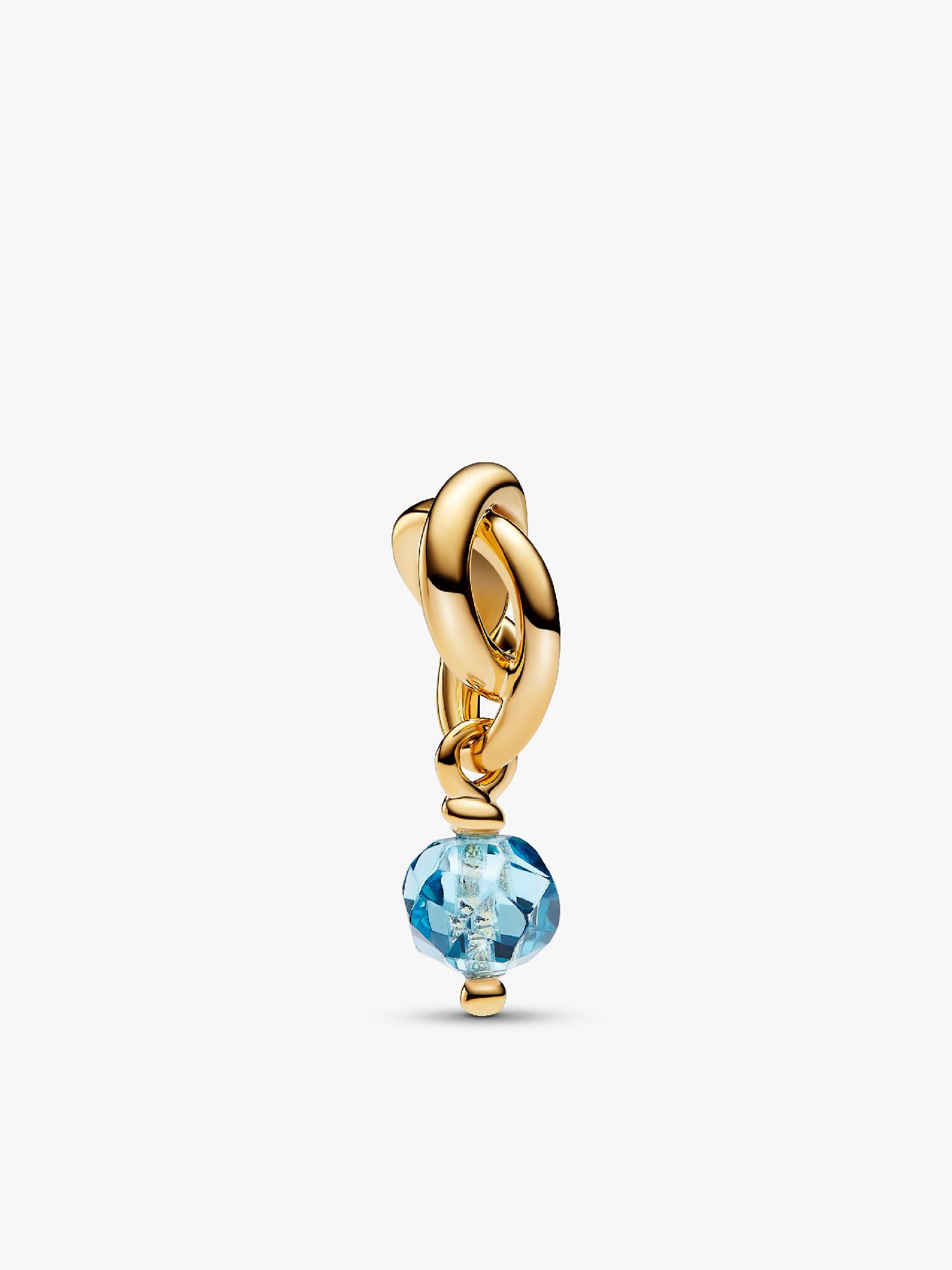 March Crystal Birthstone Eternity Circle Dangle Charm