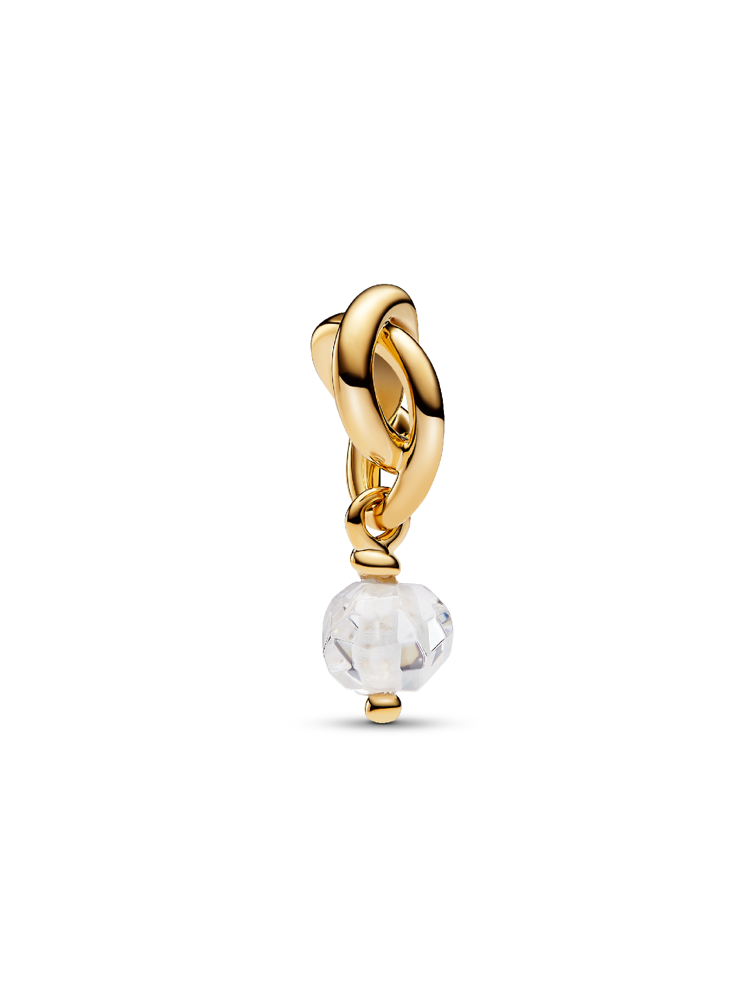 April Crystal Birthstone Eternity Circle Dangle Charm