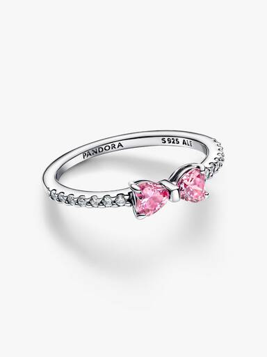 Sparkling Pink Bow Ring