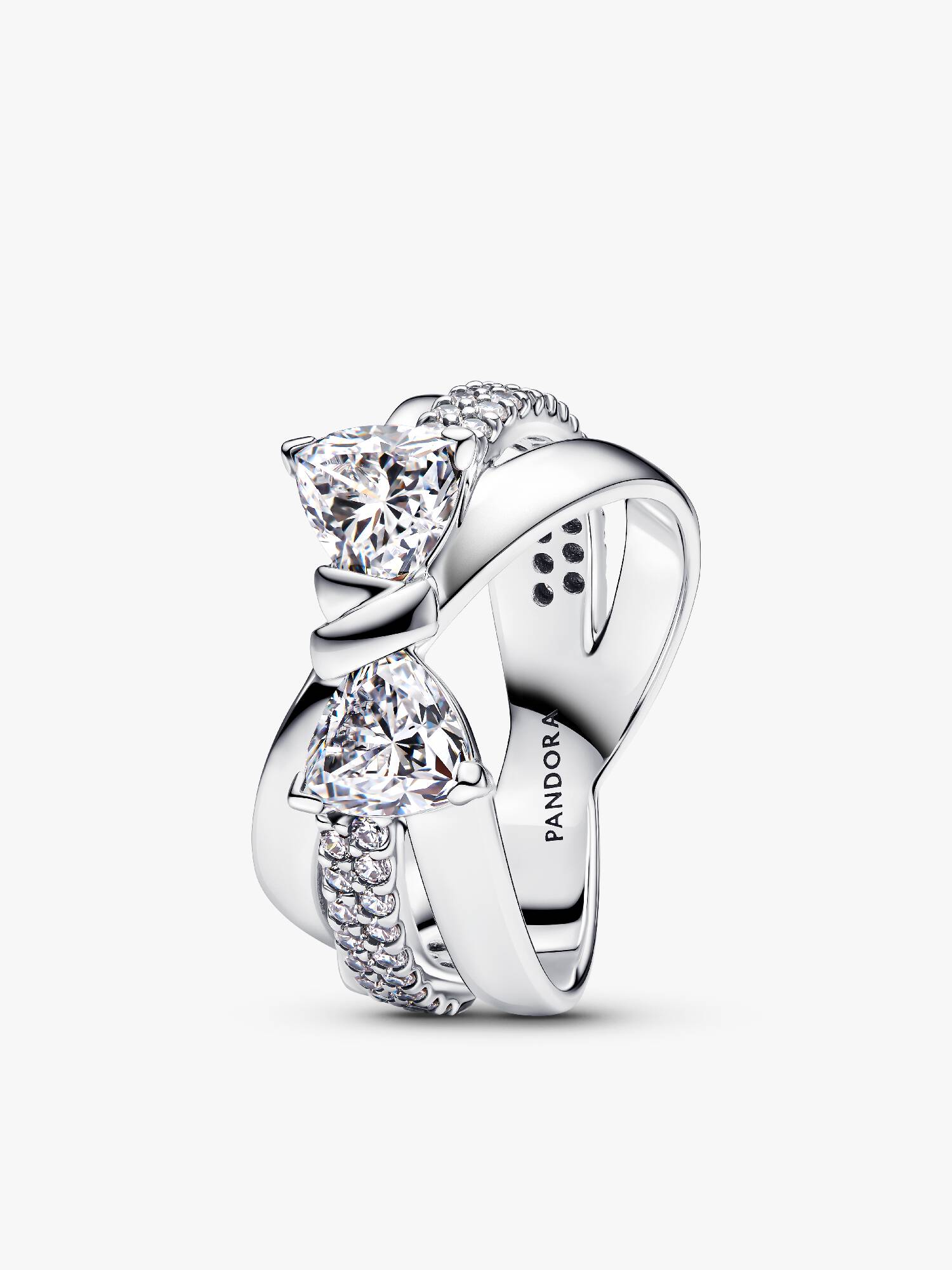 Sparkling Bow Crossover Ring