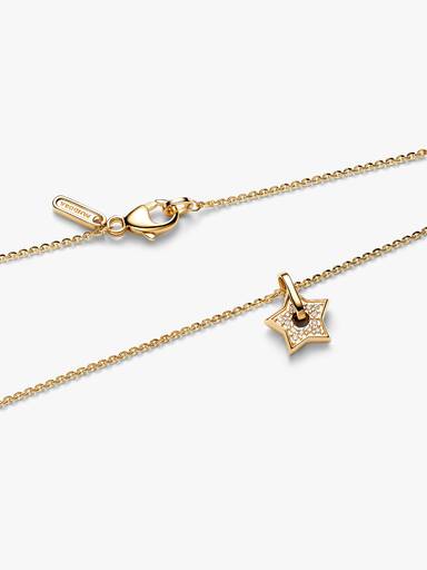 14k Gold Lab-grown Diamond Pavé Star Pendant Necklace
