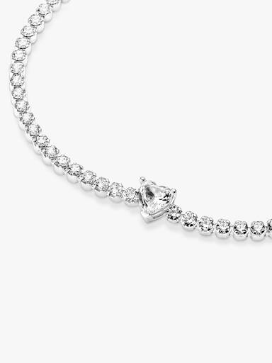 Sparkling Heart Tennis Bracelet