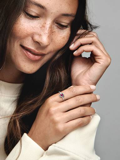 October Crystal Birthstone Eternity Circle Ring