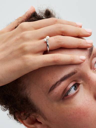 Duo Treated Freshwater Cultured Pearls Ring
