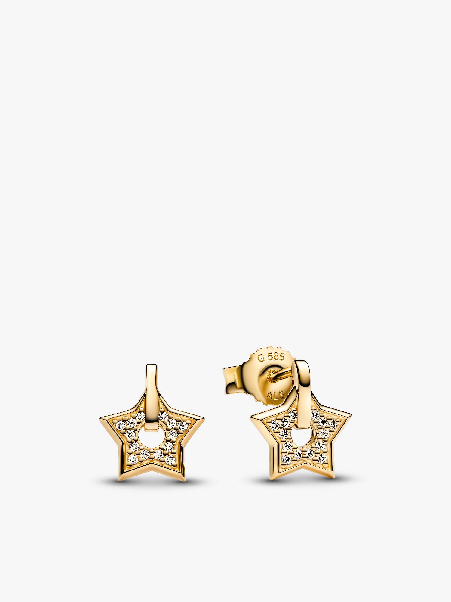 Gold Lab-grown Diamond Pavé Star Stud Earrings