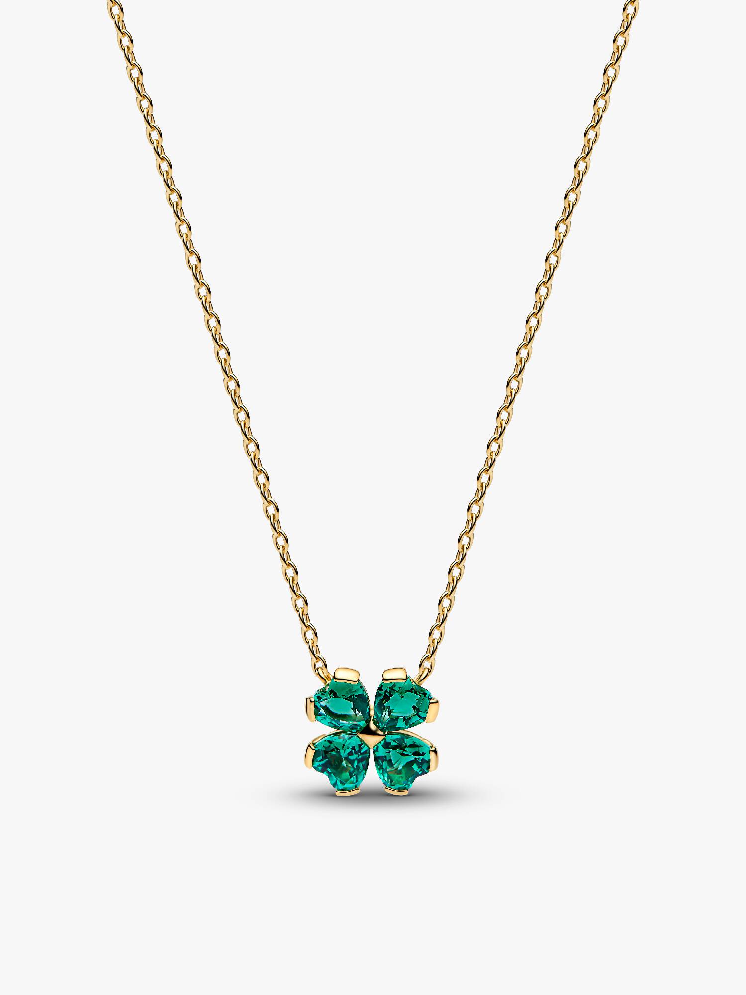 Green Lucky Clover Pendant Necklace