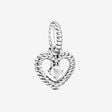 April Milky White Heart Hanging Charm with Man-Made Milky White Crystal