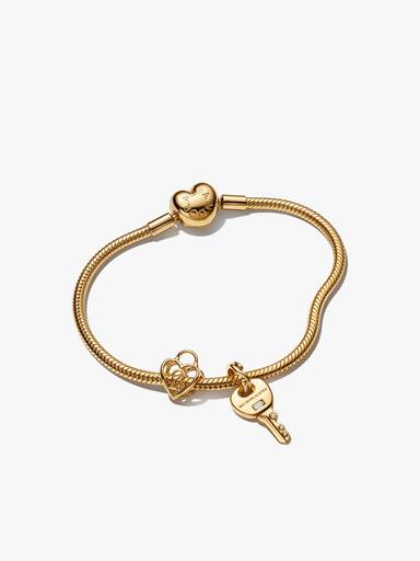Key & Heart Padlock Bracelet Set
