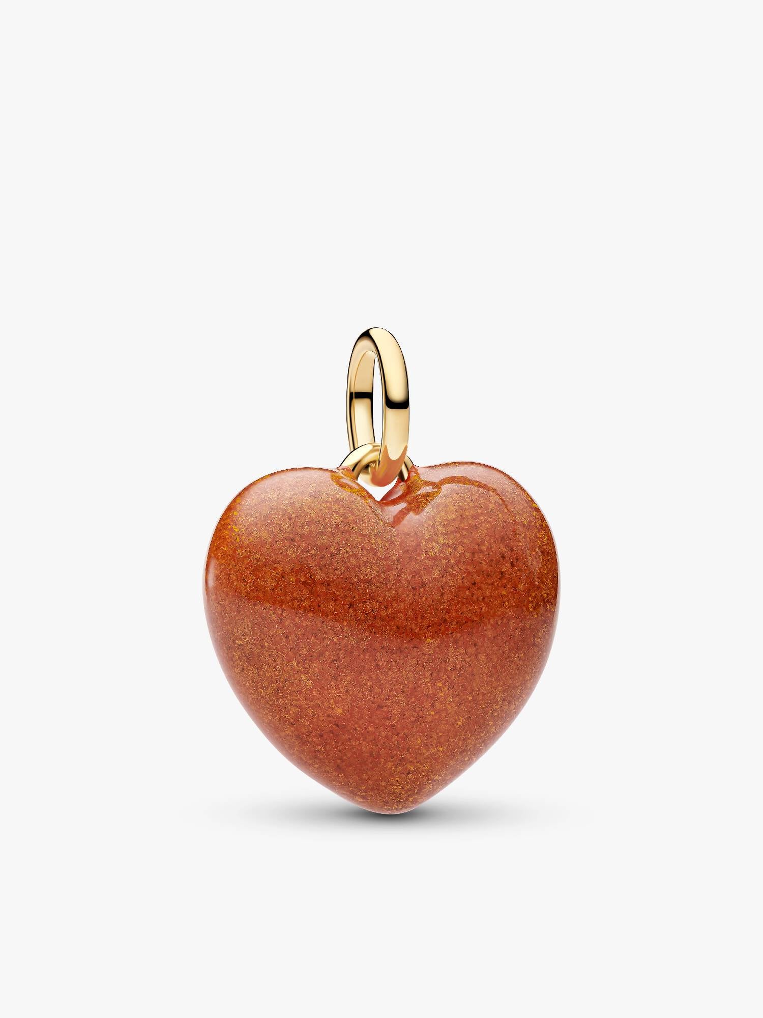 Orange Puffy Heart Dangle Charm