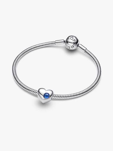 Engravable September Crystal Birthstone Heart Charm