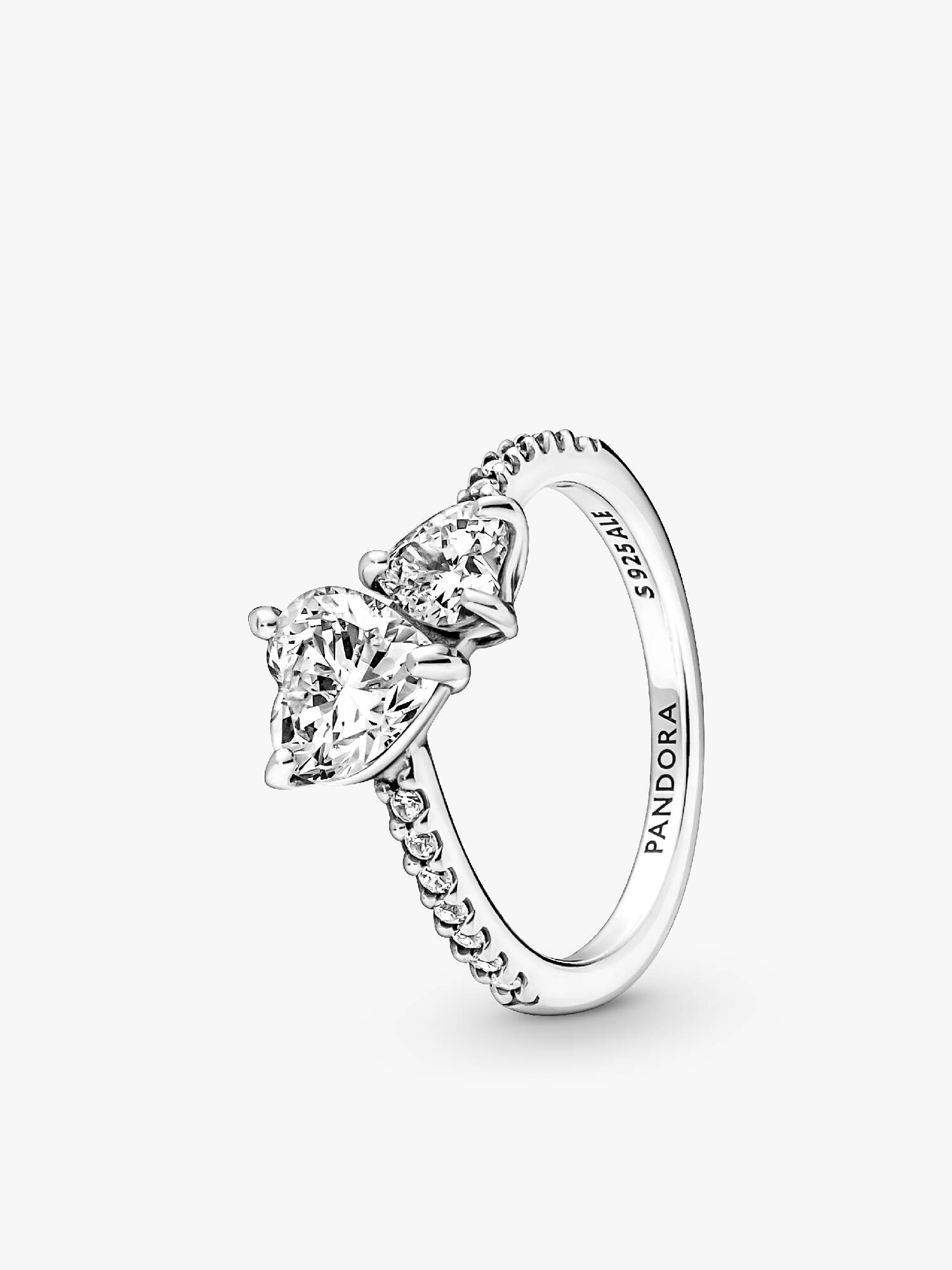 Double Heart Sparkling Ring