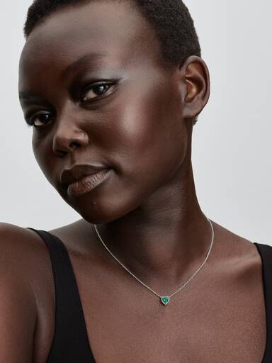 Elevated Green Heart Necklace