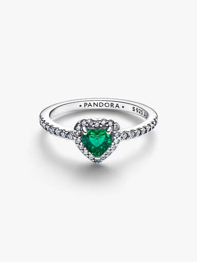 May Crystal Birthstone Elevated Green Heart Ring