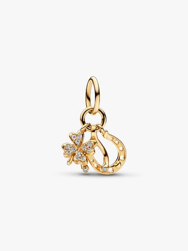 Lucky Clover, Wishbone & Horseshoe Dangle Charm