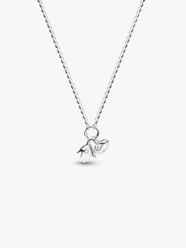 Sterling Silver Lab-Grown Diamond Evil Eye & Hamsa Hand Dangle Pendant Necklace