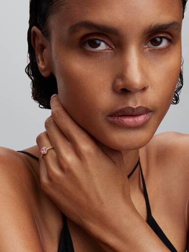 Elevated Pink Heart Ring