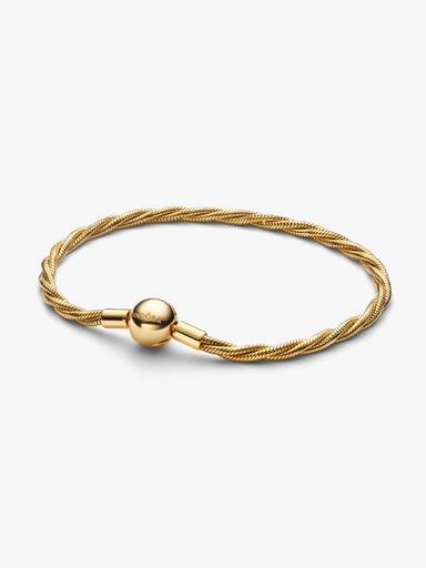 Round Pandora Clasp Twisted Snake Chain Bracelet