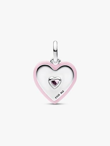 Radiating Pink Heart Medallion Charm