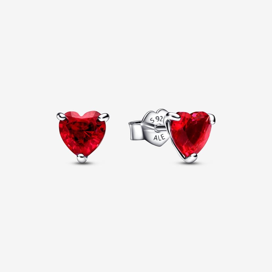 Red Heart Stud Earrings image number 0