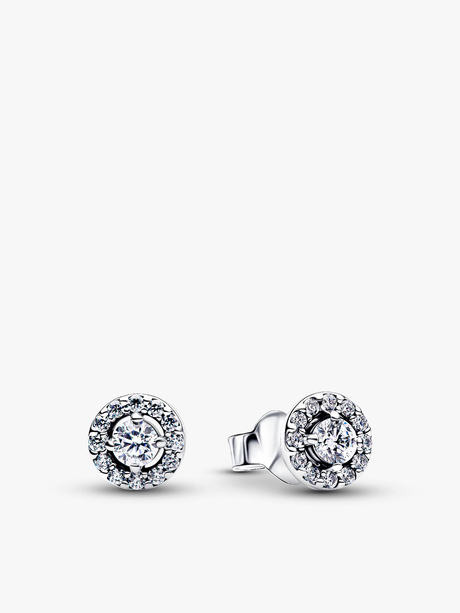 Round Pavé Halo Stud Earrings