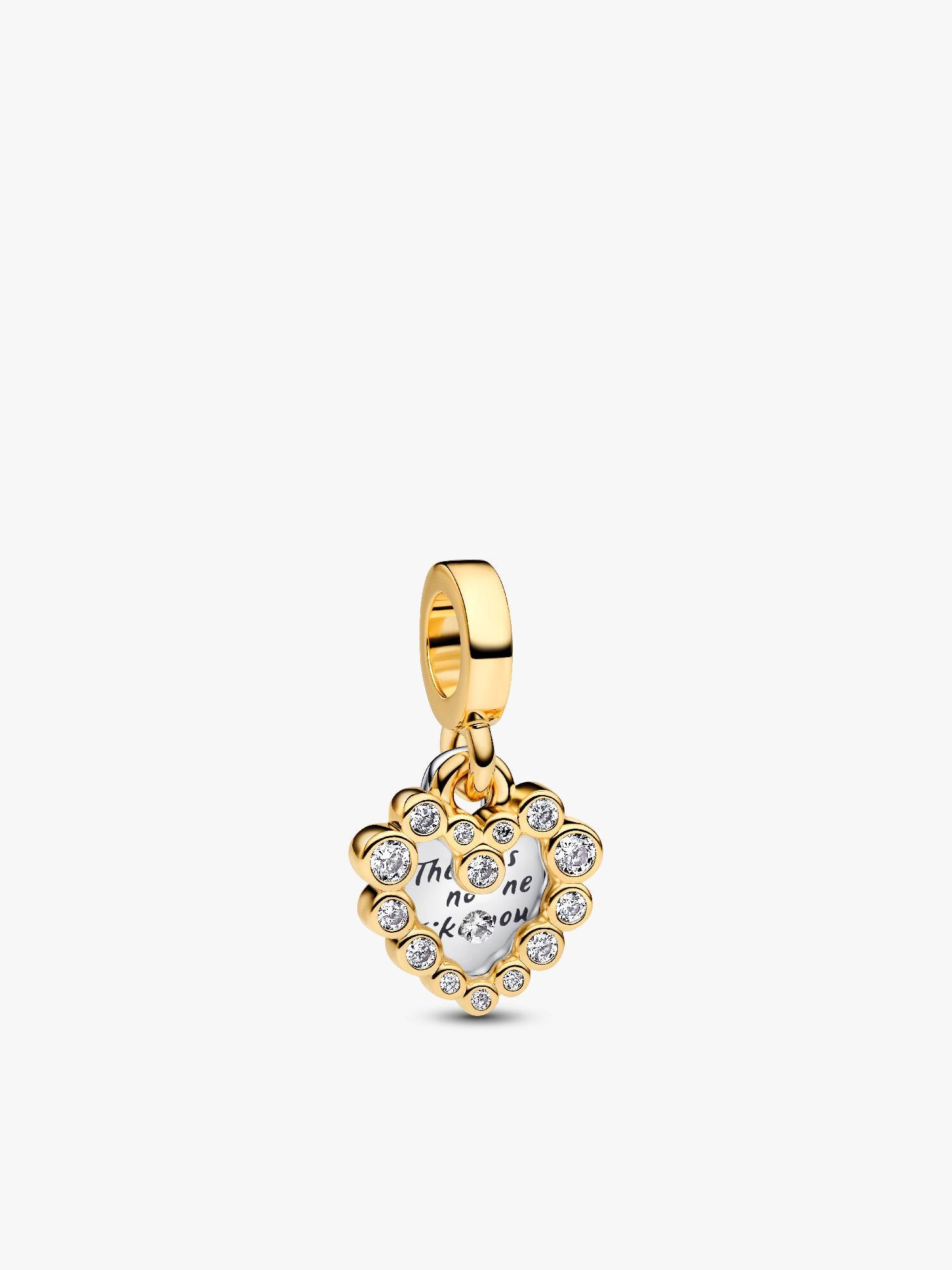 Sparkling Heart Double Dangle Charm