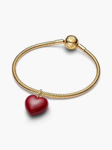 Red Puffy Heart Dangle Charm