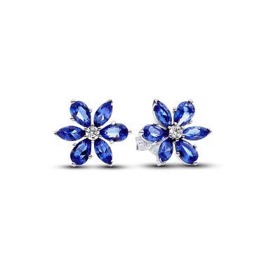 Sparkling Blue Herbarium Cluster Stud Earrings
