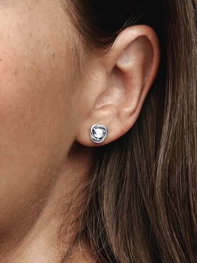 April Crystal Birthstone Eternity Circle Stud Earrings