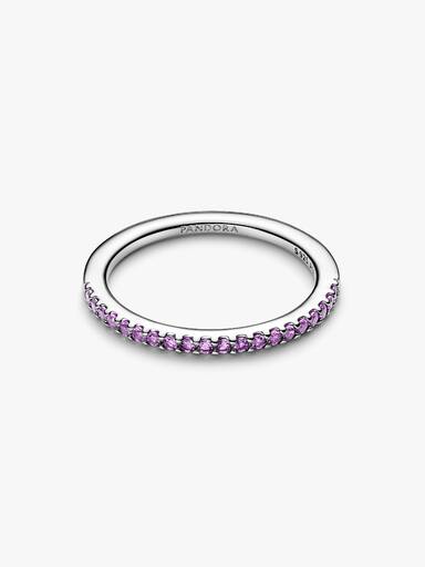 Sparkling Purple Half-Eternity Band Ring