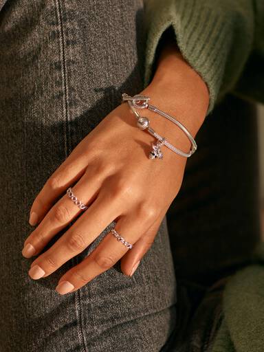 Pandora Moments T-Bar Snake Chain Bracelet