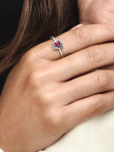 October Crystal Birthstone Eternity Circle Ring