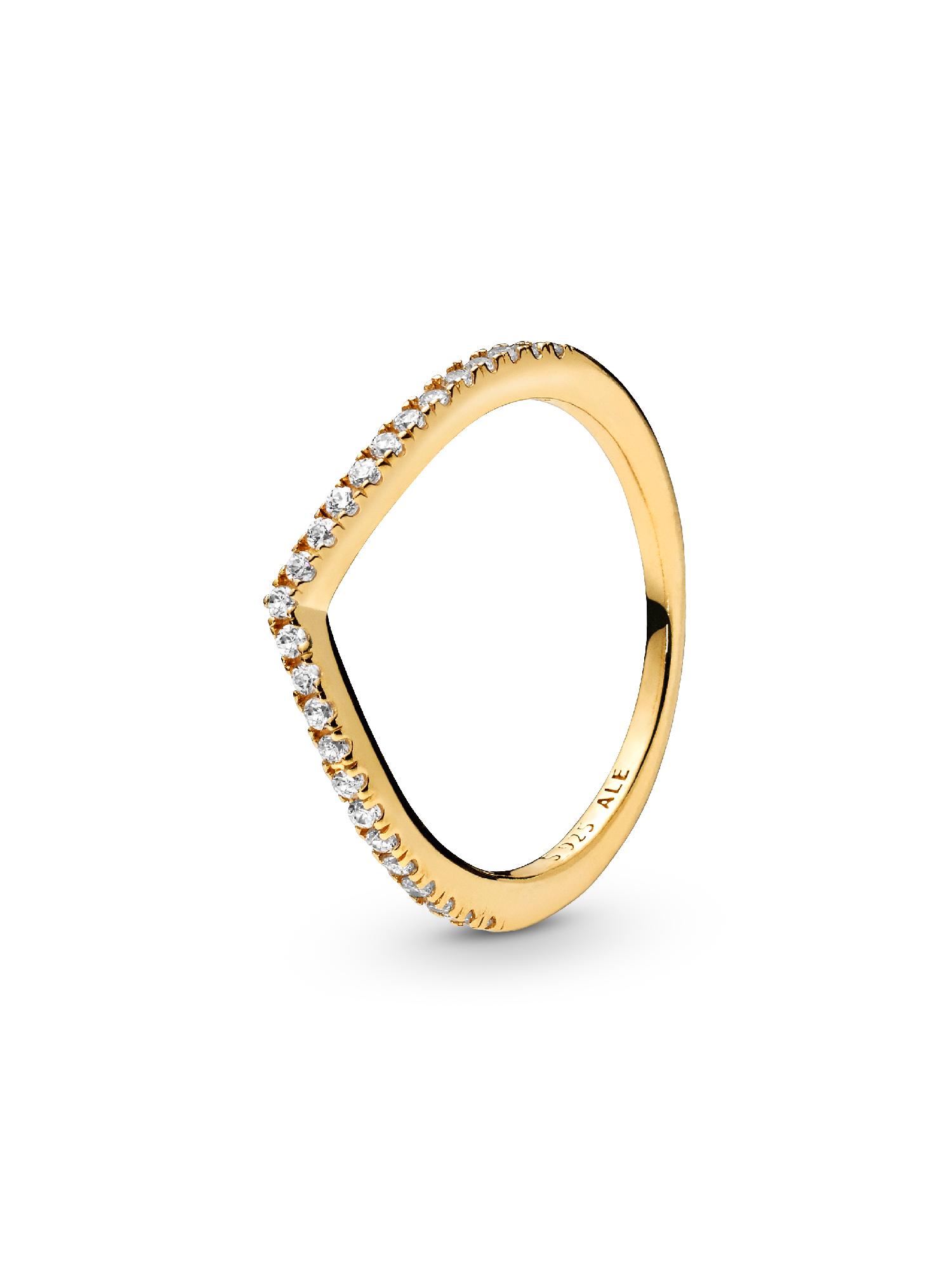 美品♪ PANDORA 14K Sparkling Wishbone Ring Sparkling Wishbone Ring | Gold plated | Pandora NZ