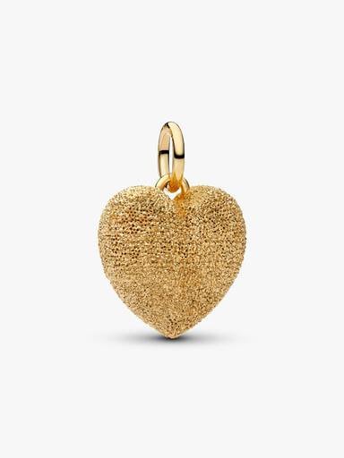 Textured Puffy Heart Dangle Charm