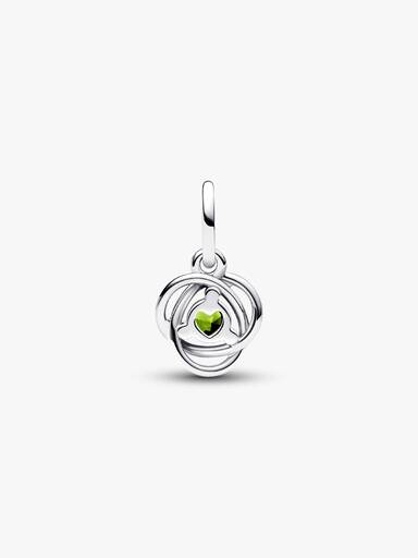 August Crystal Birthstone Eternity Circle Dangle Charm