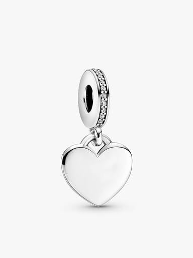 Engravable Heart Tag Dangle Charm Necklace Set