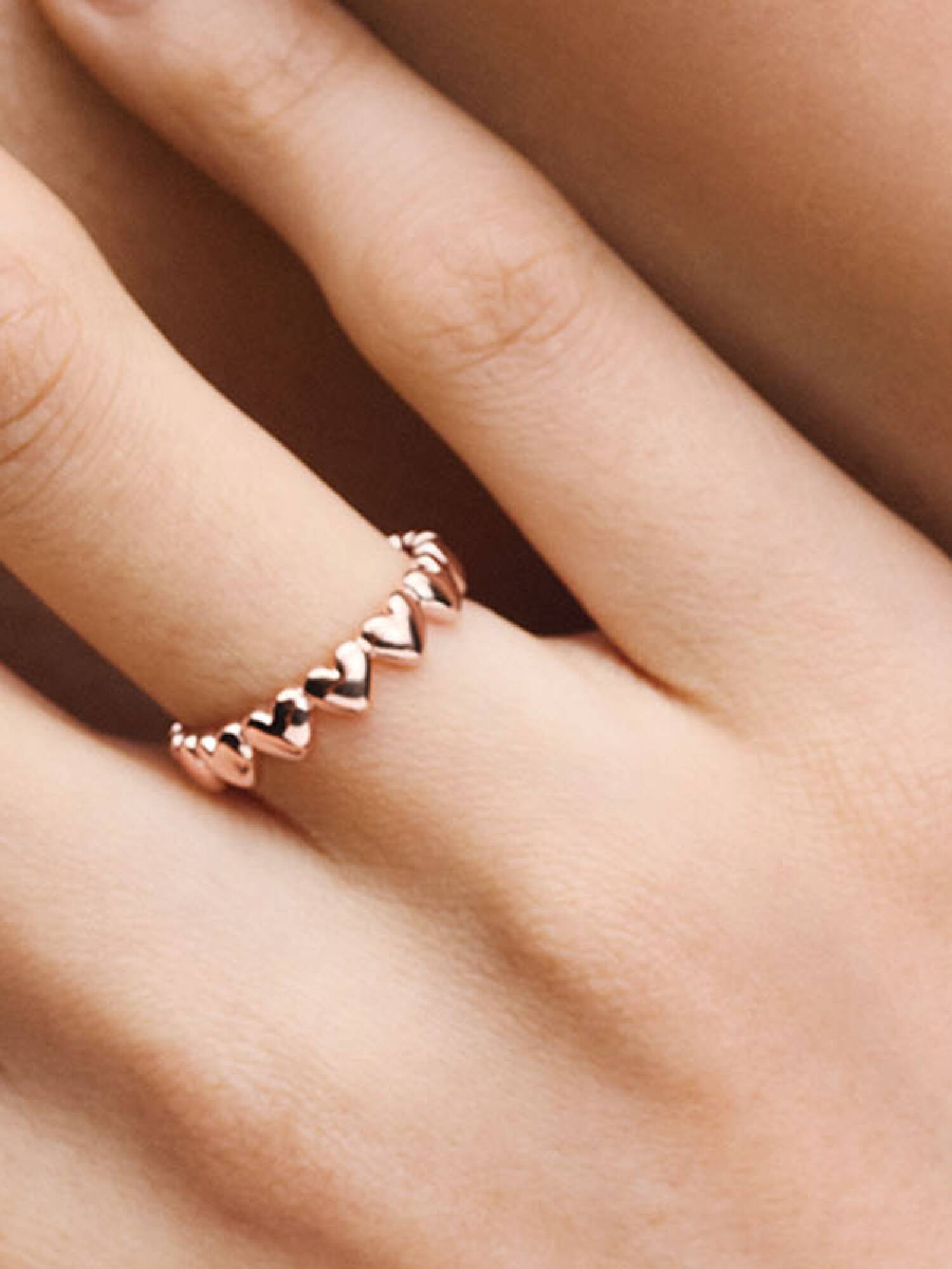 Row of Hearts Ring