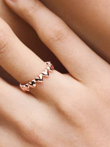 Row of Hearts Ring