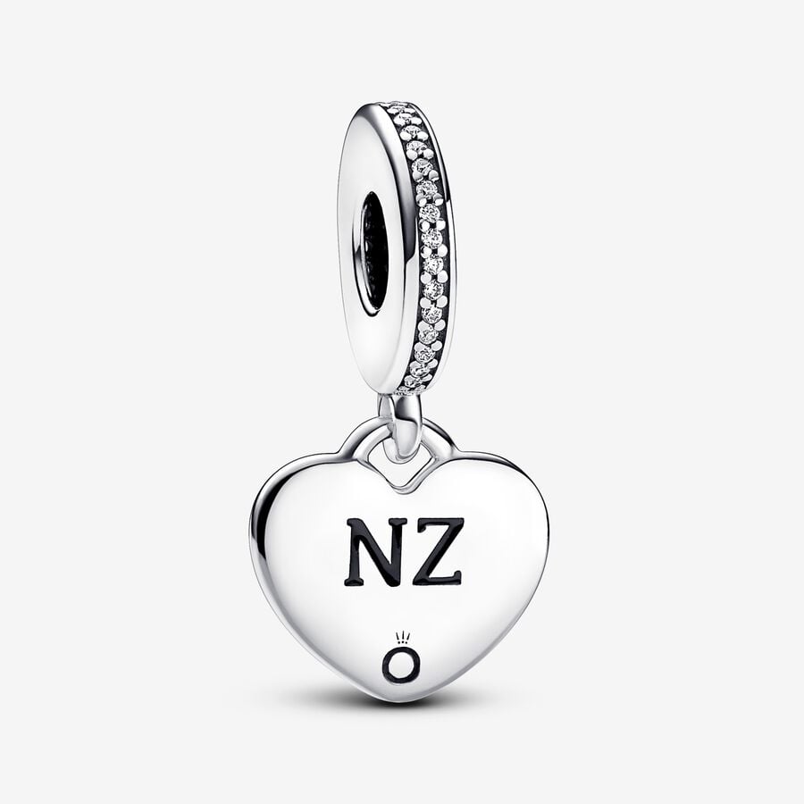 New Zealand Engravable Heart Dangle Charm image number 0