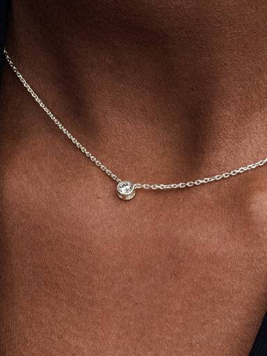 Pandora Era Lab-Grown Diamond Bezel Pendant Necklace