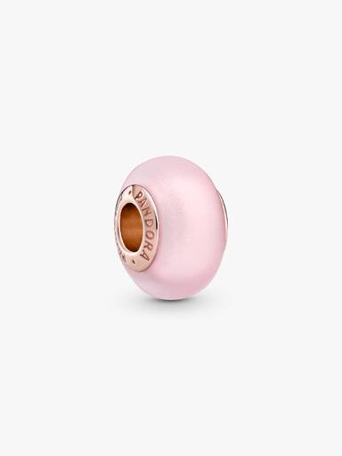 Matte Pink Murano Glass Charm
