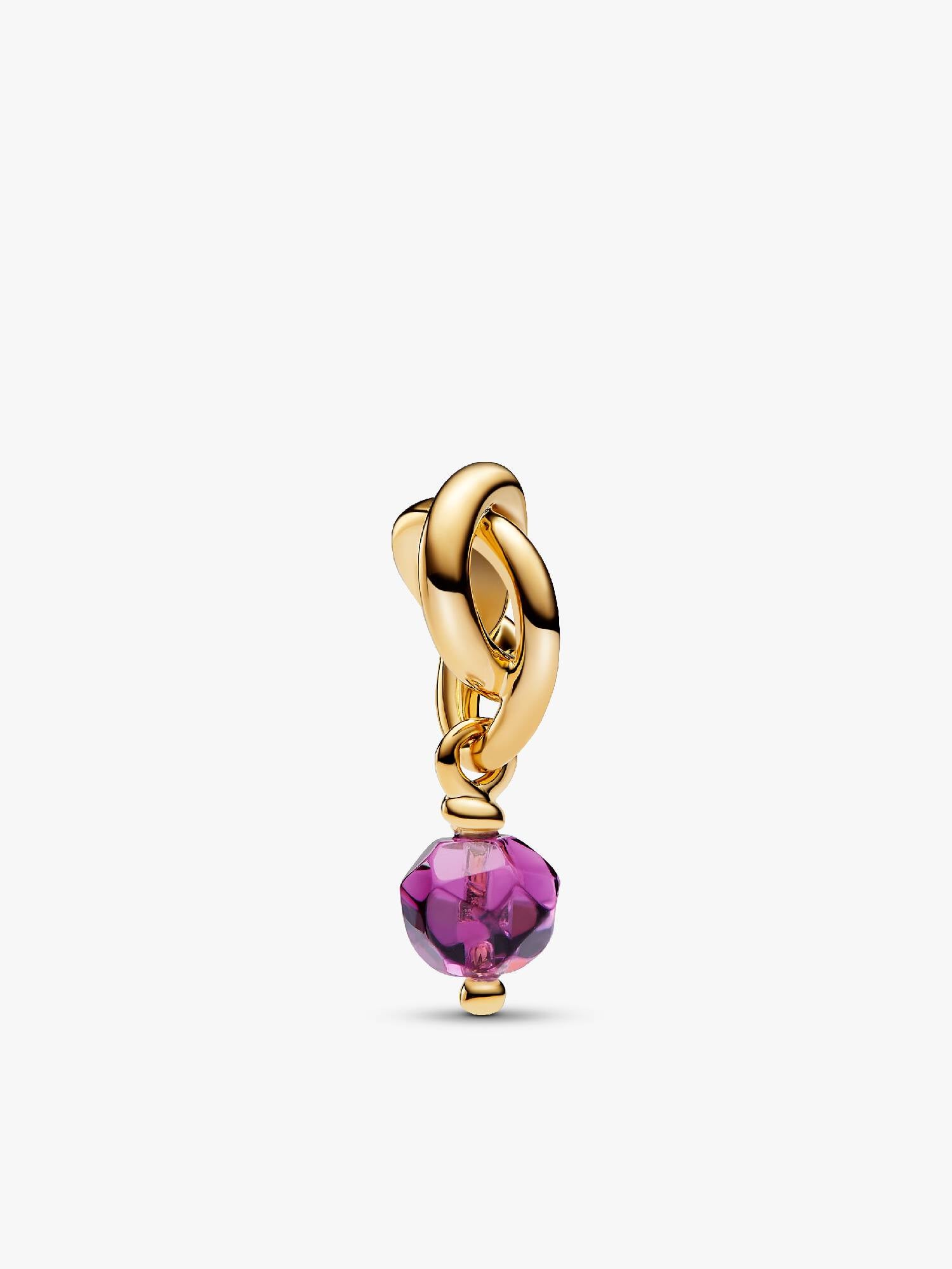 February Crystal Birthstone Eternity Circle Dangle Charm