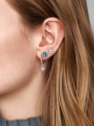 Sparkling Snowflake Stud Earrings