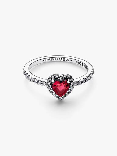 July Crystal Birthstone Elevated Red Heart Ring