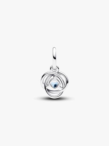 March Crystal Birthstone Eternity Circle Dangle Charm